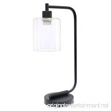 Simple Designs Home LD1036-BLK Bronson Antique Style Industrial Iron Lantern Desk Lamp with Glass Shade Black - B01LXUJ7WC