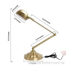 SUNLLIPE LED Swing Arm Desk Lamp 7W Touch Control Stepless Dimmable Eye Caring Table Reading Task Lamp with Rotatable Head and Height Adjustable (Antique Brass Finish) - B073S127S8