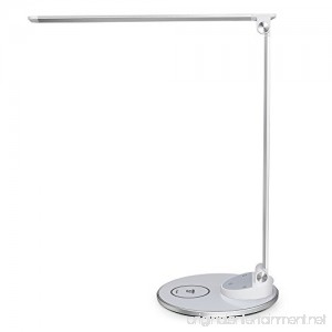 TaoTronics Eye-Caring Metal LED Desk Lamp with Fast Wireless Charger for iPhone and Samsung 5 Color Modes with 5 Brightness Levels USB Port Touch Control Philips Enabled Licensing Program - B07D46Z1G9