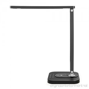 TaoTronics LED Desk Lamp with Qi Wireless Fast Charger USB Charging Port 5 Color Temperatures & 5 Brightness Levels Night Light Mode 1 Hour Timer 12W Black Philips Enabled Licensing Program - B07D312DVP