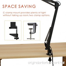 ToJane Swing Arm Desk Lamp Architect Table Clamp Mounted Light Flexible Arm Drawing/Office/Studio Table Lamp Grey Metal Finish - B00WFZS55A