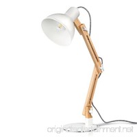 tomons DL1001W Wood Swing Arm Desk/Designer Table Lamp  Reading Lights  Study/Work/Office/Bedside Nightstand Lamp  White - B016XWX3ES
