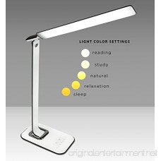 Turcom RelaxaLight LED Desk Lamp Table Lamp Dimmable USB Ports for Chargers Touch Sensors Eye-Protective Natural White Light to Classic Orange for Relaxing Reading Bedroom 5W 1000 Lux - B01A9CF8HS