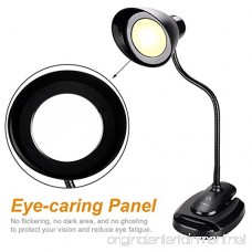 TUXWANG LED Desk Lamp Eye Caring Touch Control 3 Lighting Modes Table Reading Light with Phone Stand Holder 2-in-1 Stand on Own & Clip Everywhere 3W (USB Cable Without Adapter) - B0759FVSX1