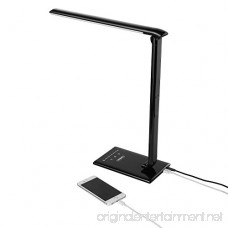 VonHaus Black Folding LED Desk Lamp with USB Charger 7 Level Dimmer Touch Control & Timer - College Student Bedroom Office Hobby or Modern Table Lamp - B01958H51Y