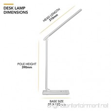 VonHaus White Folding LED Desk Lamp with USB Charger 7 Level Dimmer Touch Control & Timer - College Student Bedroom Office Hobby or Modern Table Lamp - B018WBNWQW