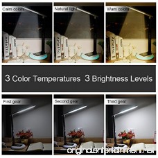 Wanjiaone LED Dimmable Desk Lamp Built-in LCD screen Date&Time&Alarm Clock&Temperature 10W/5V USB Charging Port Colorful Change Base Eye-caring Foldable Office Lamp for Work/Study/Computer - B079FRYVXG