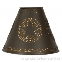 4 x 10 x 8 Punched Tin Star Lamp Shade in Rustic Brown - B01D1RMENE
