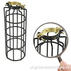 Industrial Design Elongated Metal Wire Cage Lamp Guard by Artifact Design for DIY Wall Lighting in Black - B017BU7IT2