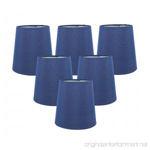 Meriville Set of 6 Blue Faux Silk Clip On Chandelier Lamp Shades 3.5-inch by 4.5-inch by 4.5-inch - B01JWH9VQK
