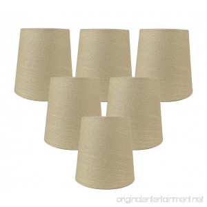 Meriville Set of 6 Maize Linen Clip On Chandelier Lamp Shades 3.5-inch by 4.5-inch by 4.5-inch - B01N2Z0XWP