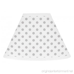Sweet JoJo Designs Grey and White Polka Dot Lamp Shade for Watercolor Floral Collection by - B074MCYD11