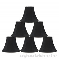 Urbanest Set of 6 Black Silk Bell Chandelier Lamp Shade  3-inch by 6-inch by 5-inch  Clip-on - B06Y3PWYS4