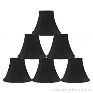 Urbanest Set of 6 Black Silk Bell Chandelier Lamp Shade 3-inch by 6-inch by 5-inch Clip-on - B06Y3PWYS4