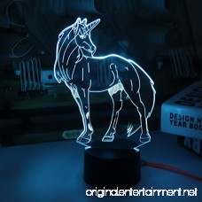WHATOOK 3D Lamp Unicorn Night Light Touch Table Desk Lamp 7 Color Change Optical Illusion lamp Led USB Charging Battery Operated light as Christmas Gifts Decor Light for Desk Table Home Office - B074Y1RN9V