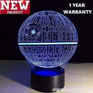 3D Lamp Death Star (newest model) Table Lamp Optical Illusion Visual Led Night Light for Star Wars Elstey 7 Colors with Acrylic Plate& ABS Base& USB Charge Touch Sensitive Switch Lights - B075MX6XPF