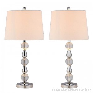 CO-Z Crystal Table Lamp Set of 2 Tall White Fabric Shade K9 Crystal Ball Base Desk Lamp for Living Room Bedroom Bedside Console - B078GL1C1Q