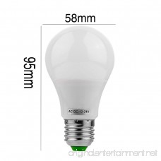 E27/E26 5730SMD 5W 10LED 400-500Lm Warm White Cool White Super High Brightness LED Bulb AC/DC 12-24V (5PCS) (Color : Warm White) - B07FF5Z2J4
