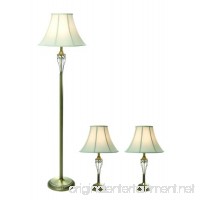 Elegant Designs LC1001-ABS Three Pack Lamp Set (2 Table Lamps  1 Floor Lamp)  7" x 16" x 25"  Antique Brass - B00CM5RGVM