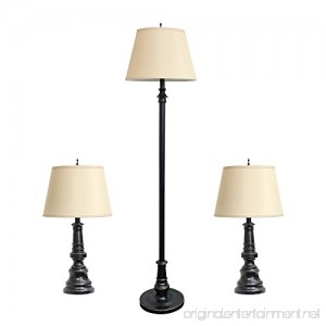 Elegant Designs LC1002-RBZ Lamp Set (2 Table Lamps 1 Floor Lamp) Restoration Bronze - B00CM5RGRQ
