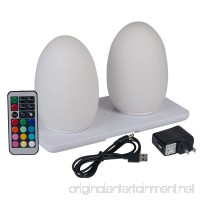 HERO-LED TB-EG-01 Restaurant Table Lighting  Wireless Induction Rechargeable LED Cordless Table Lamps with Remote Timer Controller  Set of 2  Egg 01 - B075186HDQ