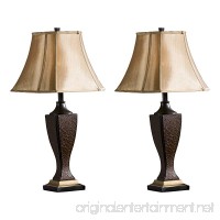 InRoom Designs L632 Kings Brand Crackle Fabric Shade Table (Set of 2 Lamps)  Brown - B00PHSCLL6
