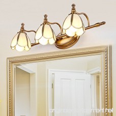 MOMO Simple LED mirror light waterproof bathroom bathroom dressing table mirror cabinet American wall lamp Golden 3 heads - B07FPF62TX