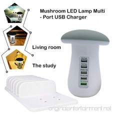 Multi Port USB Charger Mushroom Night Lamp USB Charging Station Dock QC 3.0 Quick Charger for Mobile Phone and Tablet (Color : EU Plug) - B07FFLKXXR