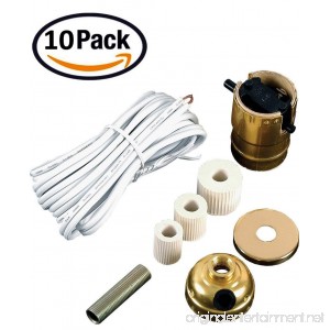 Pack of 10 Lamp Kits - Make A Lamp Wiring Kits for Wine Oil Liquor Bottle Lamp Conversion or Lamp Restoration DIY Repair Unique Side Exit Socket Cap No Drilling Required - B07C43T2J3