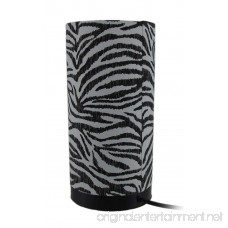 Plastic Accent Lamps Set Of Two Zebra Print Fabric Uplight Accent Lamps 12 Inches Tall 6 X 12 X 6 Inches Black - B076DJ93TX