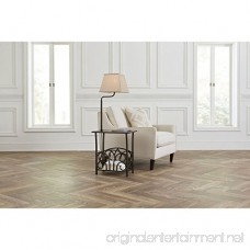 Portfolio 54-in Bronze 3-Way Shelf Built-in Table Floor Lamp with Fabric Shade - B076CZ1GHJ