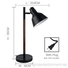 Simplify Adjustable Modern Desk Lamp 22 Natural Solid Walnut Wood Body and Heavy Metal Lampshade Base Suitable for Book Room Bedroom and Sitting Room (Metal & Wood) - B076BLTB1M