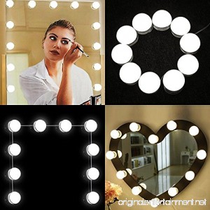2018 Hollywood Style LED Vanity Mirror Lights Kit for Makeup Dressing Table Vanity Set Lighted Mirrors with Dimmer and Power Supply Plug in Lighting Fixture Strip 10 Bulbs(Mirror Not Included) - B077JYXX8J