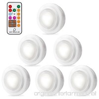 6 Pack LED Puck Lights with Remote Control Under Cabinet Lighting Wireless Battery Operated RGB Color Changing Lights for Cabinet Closet and Kitchen (White) - B07CV9ZKYW