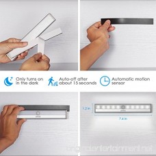 AMIR 10 LED Motion Sensing Closet Lights DIY Stick-on Anywhere Portable 10-LED Wireless Cabinet Night/Stairs Light Bar with Magnetic Strip Puck Lights (Battery Operated - 4 Pack) - B0757KHHQ7