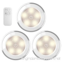 AMIR Wireless LED Puck Light With Remote Control  Under Cabinet Lighting  Closet Night Light  Touch Switch Energy Saving Night Light for Bedroom  Lockers  Stair (3 Pack  Battery Not Included) - B074SJVVP1