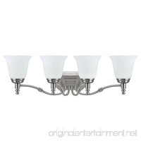 Aspen Creative 62023-2  Four-Light Metal Bathroom Vanity Wall Light Fixture  30" Wide  Transitional Design in Satin Nickel with Frosted Glass Shade - B01LBSPICE