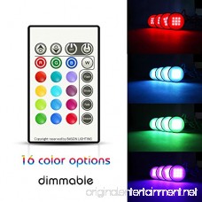 BASON RGB LED Under Cabinet Lighting Closet Puck lights Color Changing for Kitchen Shelf Decoration 20 Colors Dimmable Remote Control 7.5 Watts 4-PACK UL listed 4P58862H - B011E5AUH2