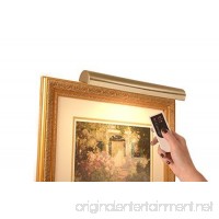 Cordless Picture Light & Remote Control–Color Polished Brass– 18" Pictures to 45" wide- Safe for artwork – No UV or Heat Steel Frame 2.5 lbs – Dimmer included - B01K5EJ4F2