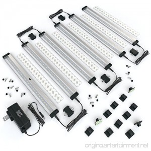 EShine 6 Panels 12 Inch LED Under Cabinet Lighting Hand Wave Activated - Deluxe Kit Cool White (6000K) - B01D3WAIC6