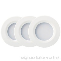 GetInLight Dimmable LED Puck Lights Kit  Recessed or Surface Mount Design  Soft White 3000K  2W (6W Total  30W Equivalent)  White Finished  ETL Listed  (Pack of 3)  IN-0102-3-WH - B01LAN3YUI