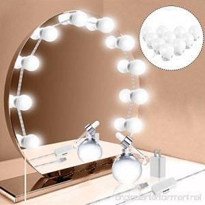 Hollywood Style LED Vanity Mirror Lights Kit Vanity Lights Makeup Lighting Fixture Strip with 10 Dimmable Light Bulbs Smart Dimmer USB Adapter for Makeup Vanity Table Set in Dressing Room - B07DKZ6SG3