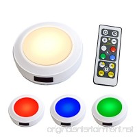 HONWELL Cabinet Light 4 Pack RGB Color Changing Puck Light Remote Controlled Counter Light Battery Operated Closet Light with Brightness Dimmable and Timer Setting Wireless Warm Light (3000K). - B07B2YLY6D