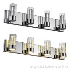 JINZO LED Bathroom Vanity Lighting Fixture Bathroom Lights-4 Lights with Champagne Bubble Cylinder Chrome Finish. - B077W5MMML