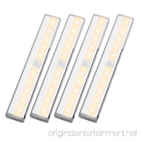 LE LED Motion Sensor Closet Lights  10 LED Wireless Under Cabinet Lighting  Stick-on Anywhere Night Light Bars with Magnetic Tape for Closet Cabinet Wardrobe Stairs  Battery Operated  4 Pack - B073CPCMZ2
