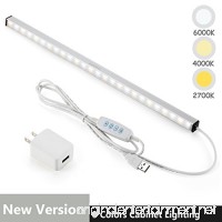 LED Under Cabinet Lighting Bar Built-in Magnets  Dimmable  3 Color Temperature  14.5 inches  USB Powered Counter Lighting Bar  LED Closet Light. (With UL Plug) - B06Y3YG8PP