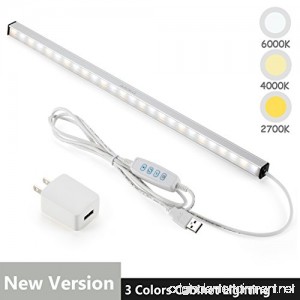 LED Under Cabinet Lighting Bar Built-in Magnets Dimmable 3 Color Temperature 14.5 inches USB Powered Counter Lighting Bar LED Closet Light. (With UL Plug) - B06Y3YG8PP