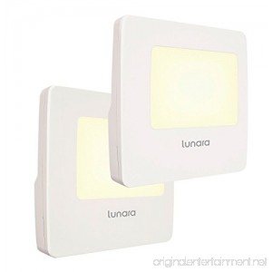Lunara Plug-In LED Night Light WARM White Nightlights with Dusk to Dawn Sensor for Hallways Bathrooms Kitchen Stairs Energy Efficient and Compact UL Approved 2-Pack - B01C3PBB7U