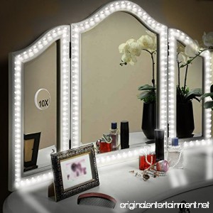 LUNSY LED Vanity Mirror Lights Kit for Makeup Dressing Table Set 13ft/4M Flexible LED Vanity Light Strip Daylight 6000K DIY Mirror Light with Dimmer and Power Supply Mirror not Included - B07C3MTFQL