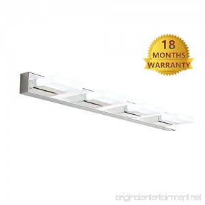 mirrea 16W Modern LED Vanity Light in 4 Lights Stainless Steel and Acrylic Cold White - B00UL625CE